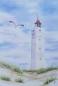 Preview: Watercolor Art Print Lighthous Danmark Blåvand Blavand Dune Picture Art  A3