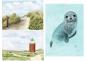 Preview: 15 postcards different art postcards North Sea lighthouse Westerhever Jever beach sunset sea dune seal dyke sheep - watercolor