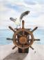 Preview: Watercolor picture seagull steering wheel maritime painting art original 32 x 24 cm