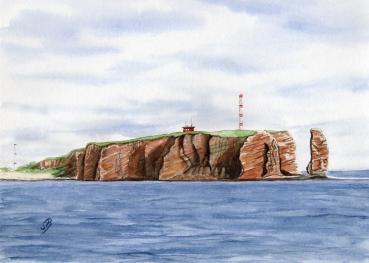 Watercolor print DIN A4 picture watercolor print island Helgoland Lange Anna