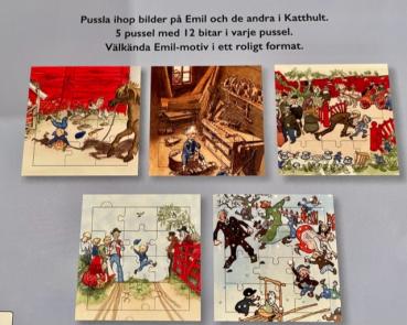 Puzzlebook 5 Puzzle Astrid Lindgren Emil i Lönneberga Michel 5 x 12 Pieces NEW