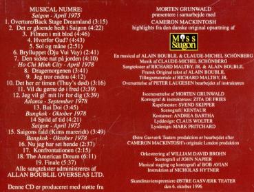 CD Musical Dänisch Danish Dansk - Miss Saigon 1997 RAR RARE