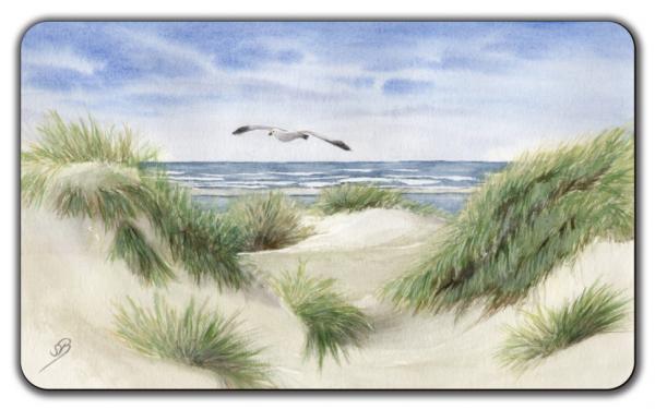 Breakfast board - Denmark dune with seagull by the sea