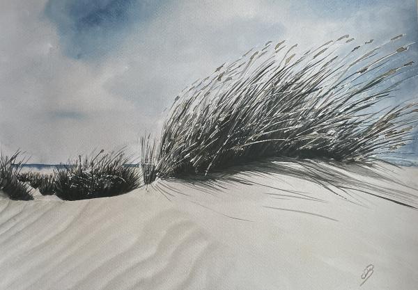 Watercolor Art Print Beach Dune Sea Denmark Print Picture Art Original A3