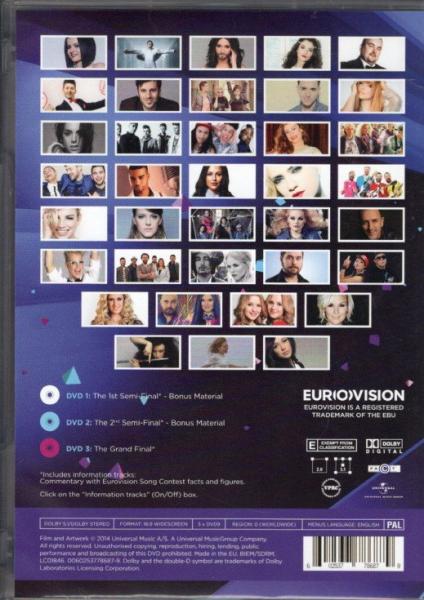 3 DVD EUROVISION SONG CONTEST COPENHAGEN 2014 - RAR -  RARE - CONCHITA WURST