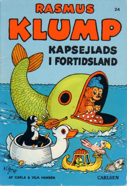 Children's book DANISH - Rasmus Klump Kapsejlads i Fortidacsland - Petzi - used