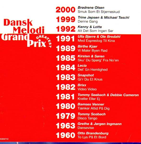 Dansk Melodi Grand Prix 1960 - 2000 Greatest - Eurovision Denmark