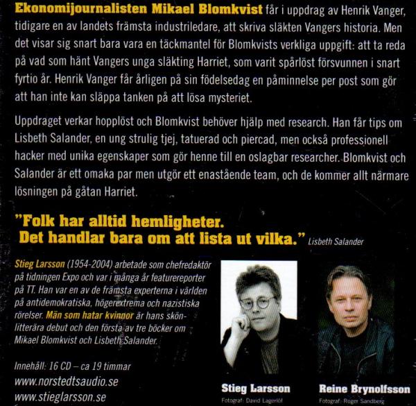 Stieg Larsson - Män Som Hattar Kvinnor - audiobook  16 CD Swedish