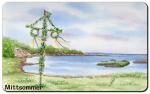 Brettchen Frühstücksbrettchen - Schweden - Mitsommer - Sonnenwendebaum am See